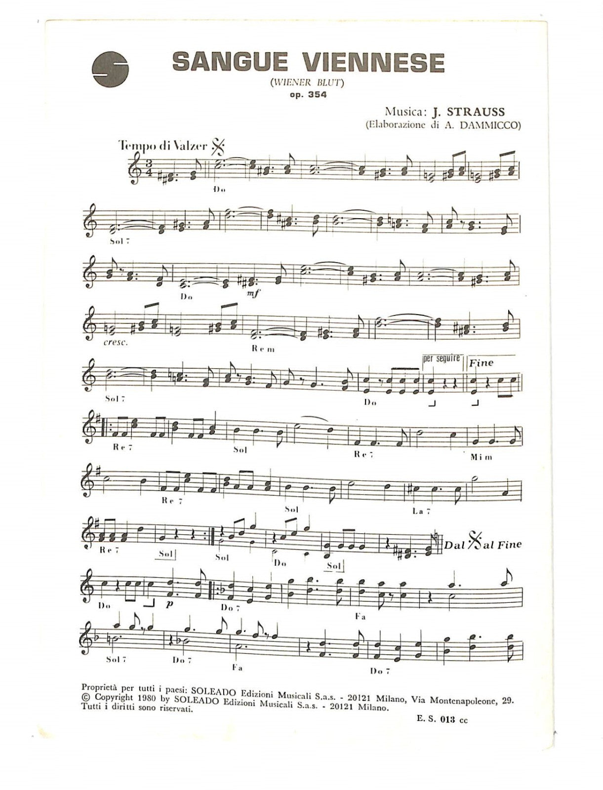 EBOND Spartiti - Johann Strauss Sangue Viennese Libro LI040383