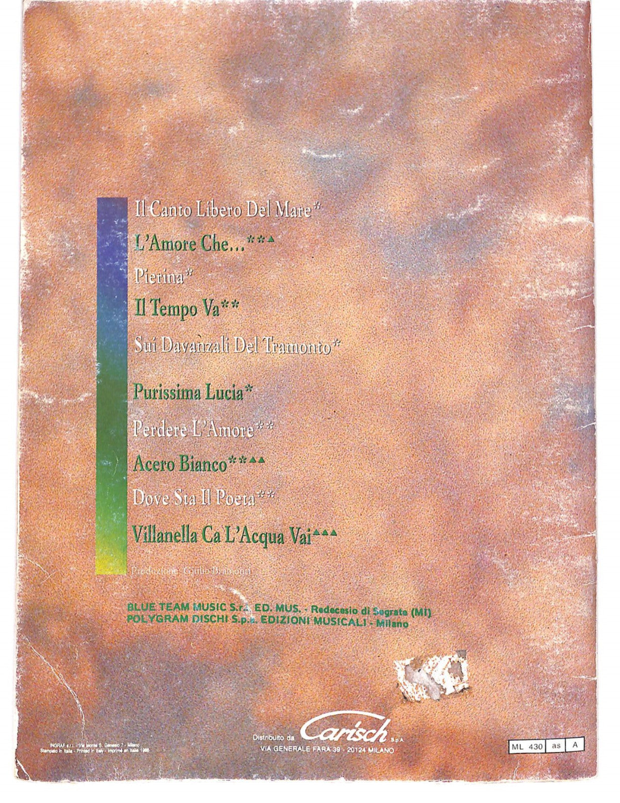 EBOND Spartiti - Massimo Ranieri Perdere L'amore Libro LI040405