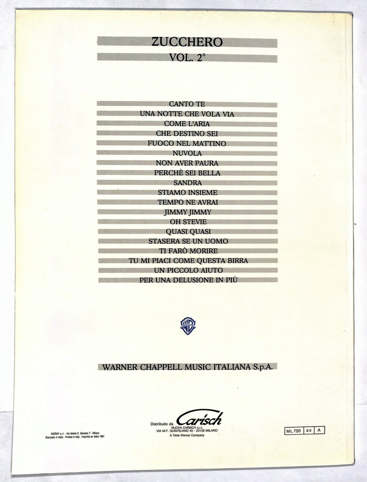 EBOND Spartiti - Zucchero Vol.2 Le Piu Belle Canzoni Libro LI040461