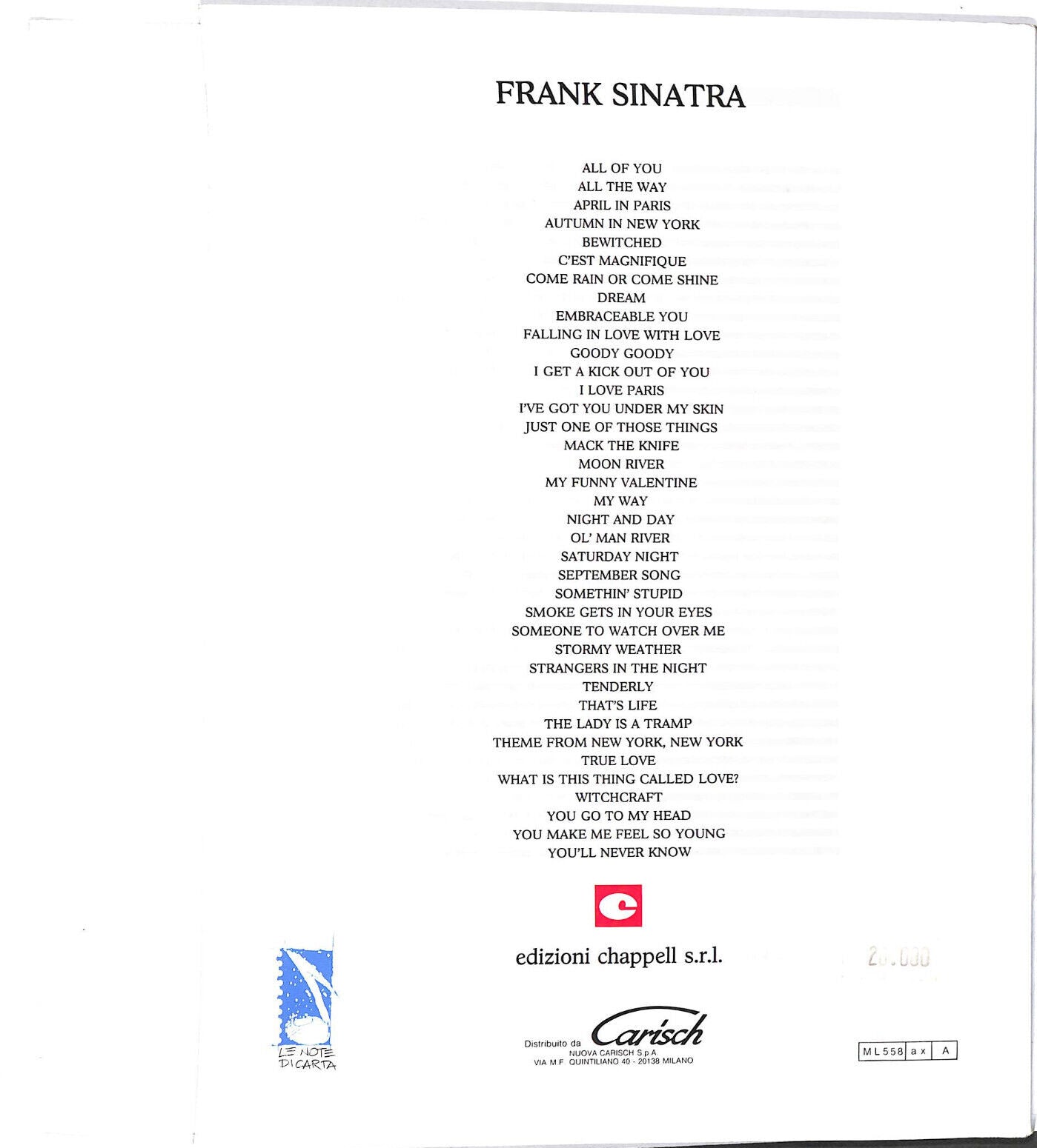 EBOND Spartiti - Frank Sinatra Le Piu Belle Canzoni Libro LI040489