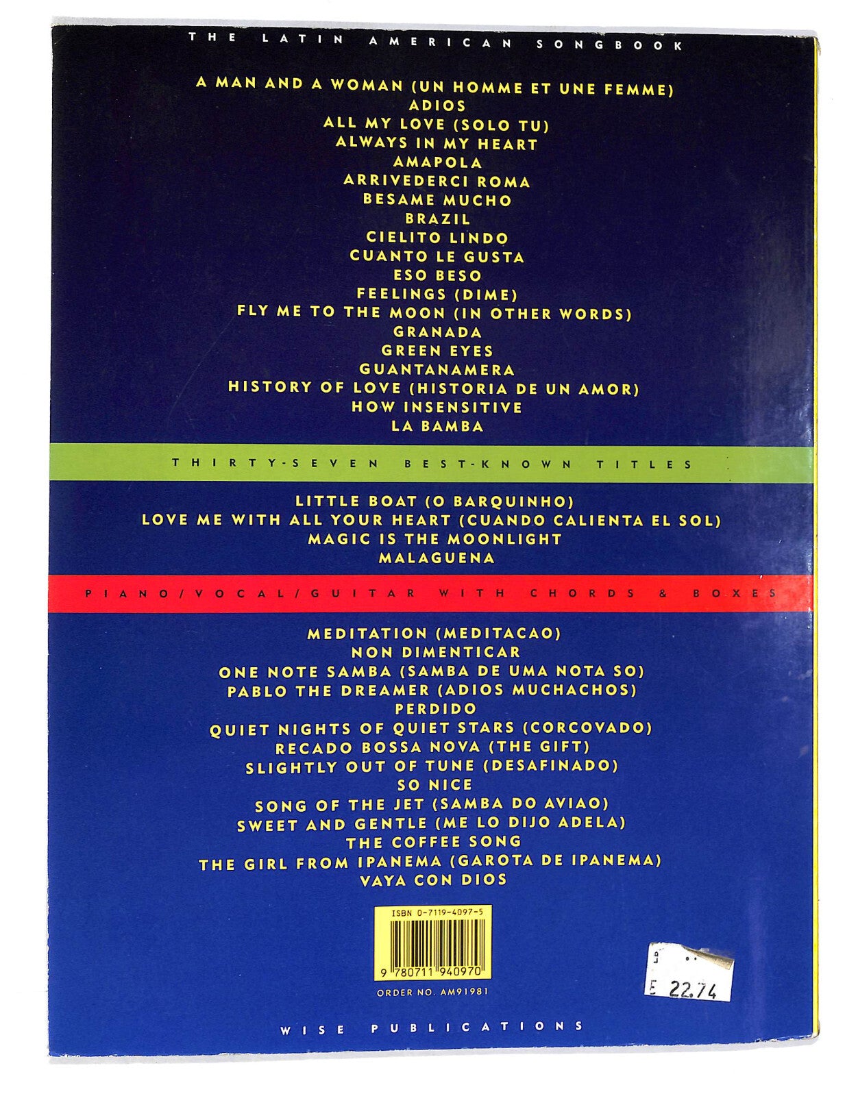EBOND Spartiti - The Latin American Songbook Libro LI040506