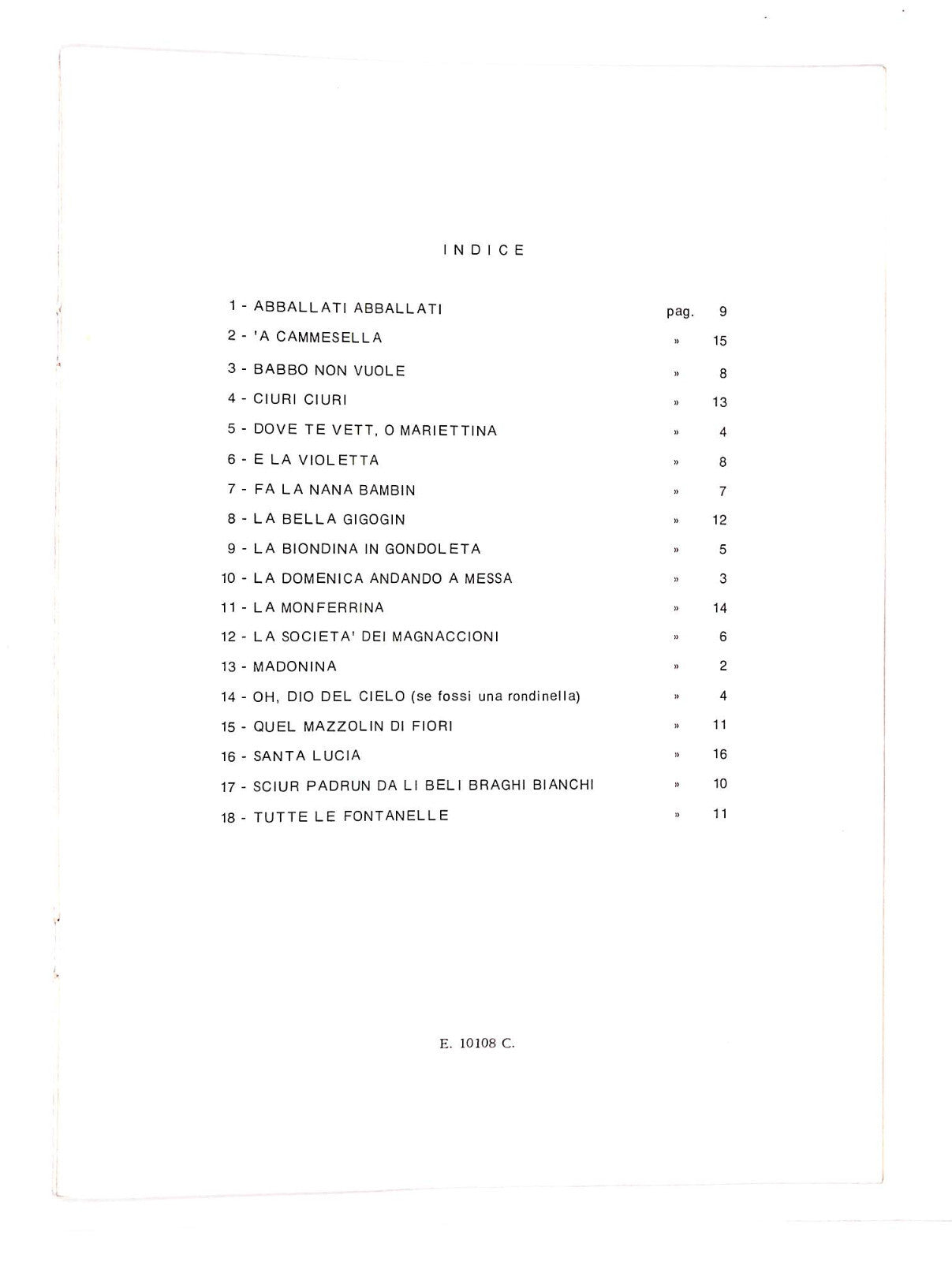 EBOND Spartiti- Canti e Canzoni Popolari D'italia Primo Fascicolo Libro LI040528
