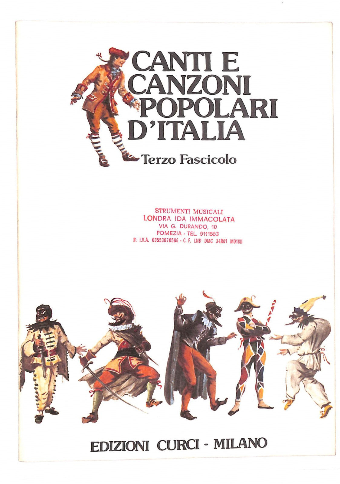 EBOND Spartiti - Canti e Canzoni Popolari D'italia Vol.terzo Libro LI040531