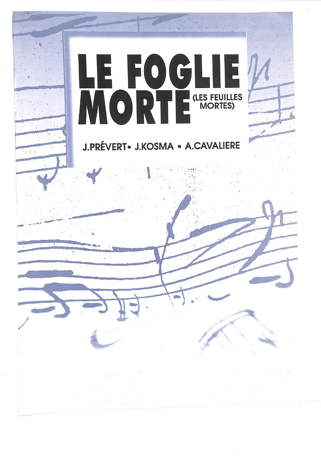 EBOND Spartiti - Le Foglie Morte Libro LI040536
