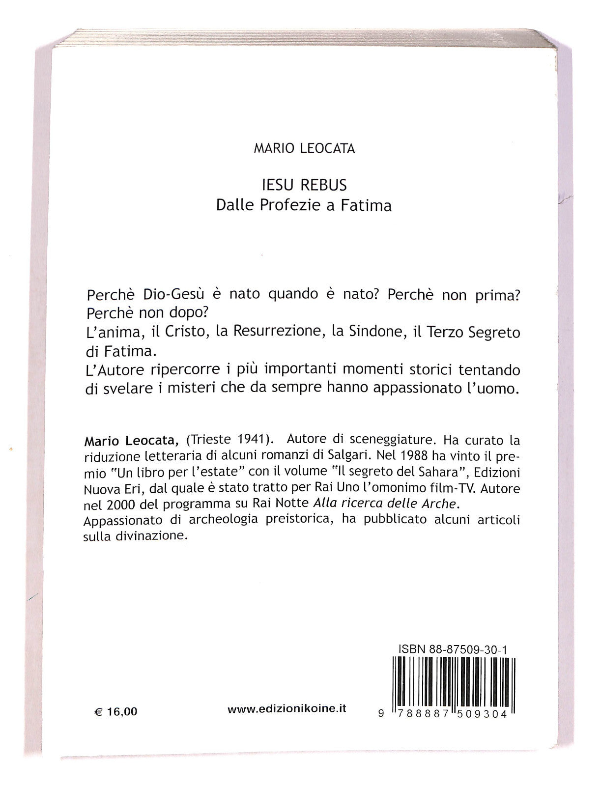 EBOND Iesus Rebus. Dalle Profezie a Fatima Mario Leocata Libro LI040555