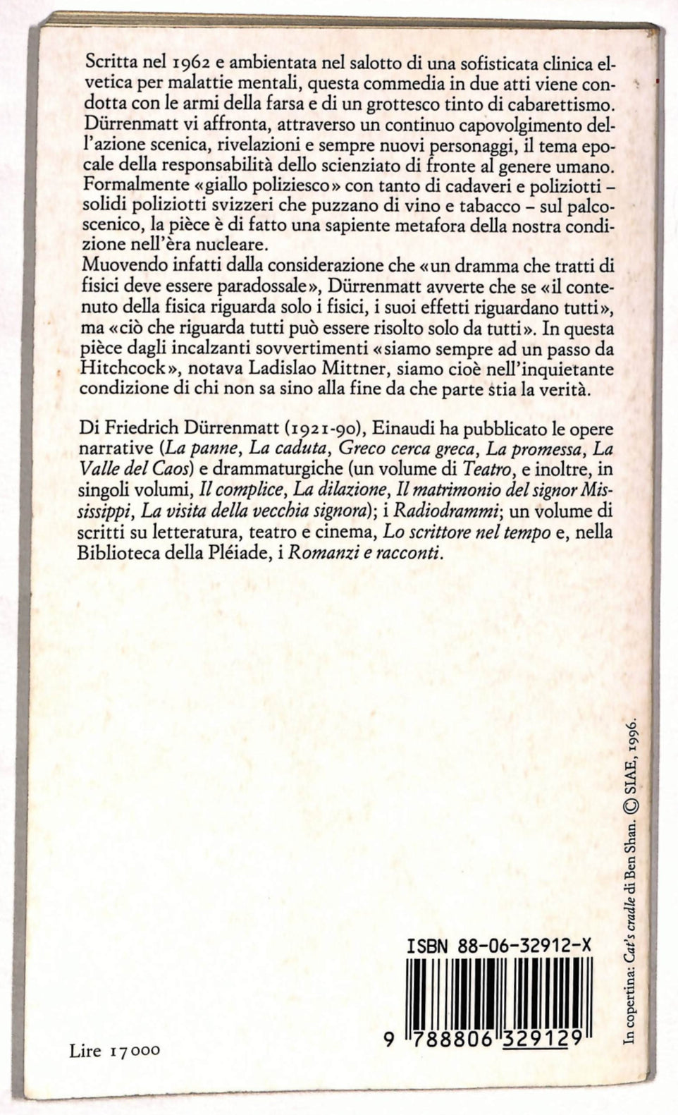 EBOND I Fisici Friedrich Durrenmatt Einaudi Libro LI040567