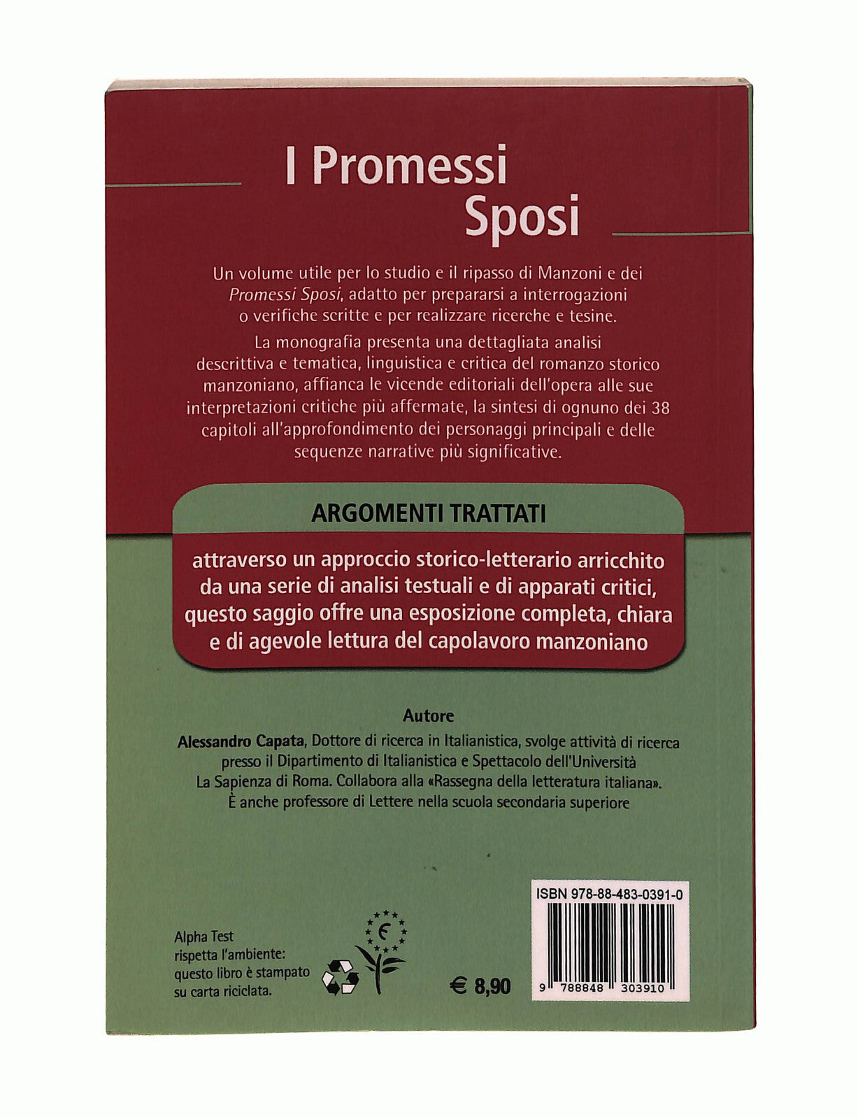 EBOND I Promessi Sposi. Analisi Guidata Al Romanzo Alphatest Libro LI040809