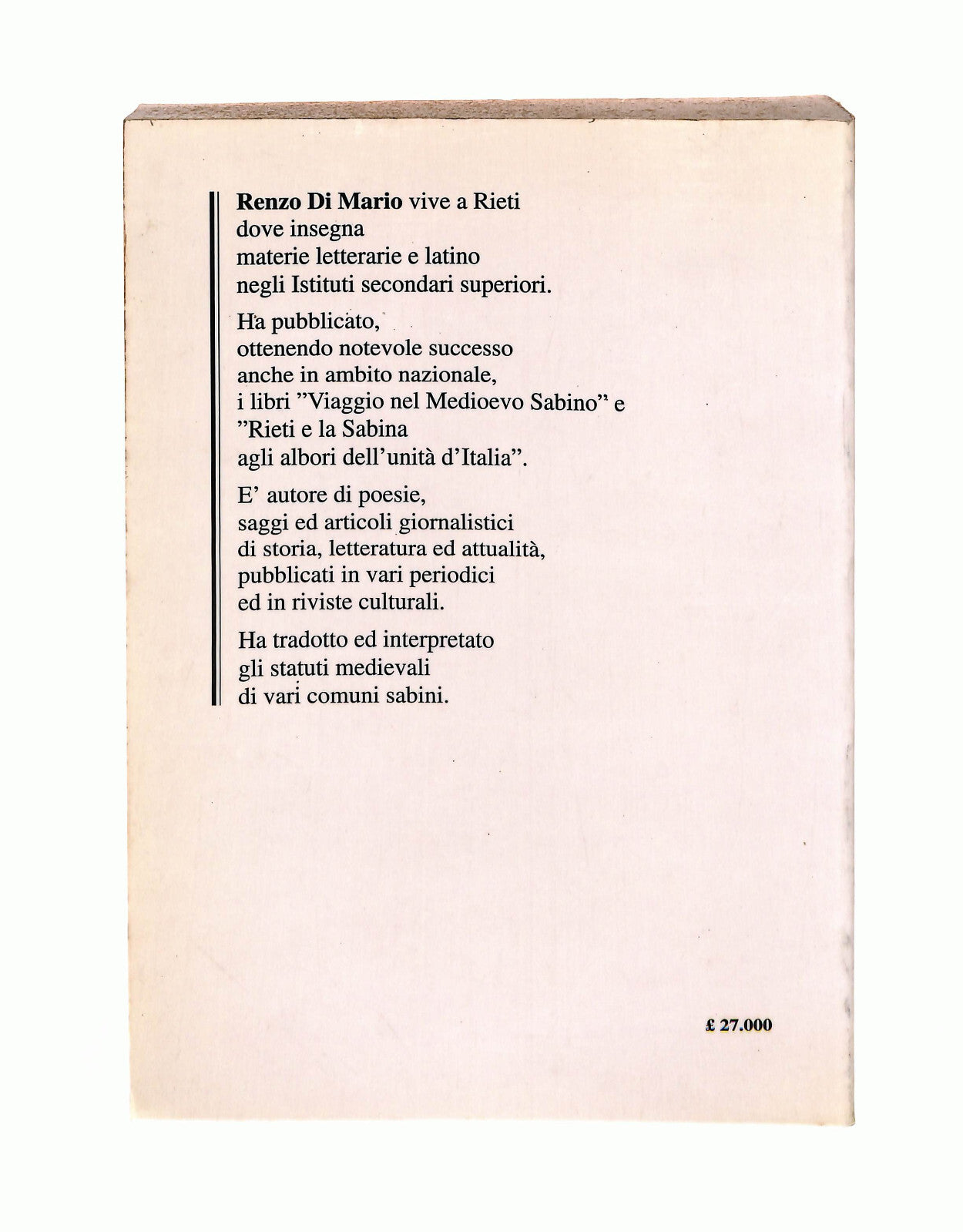 EBOND Il Fascismo In Sabina Renzo Di Mario Editoriale Eco Libro LI041007