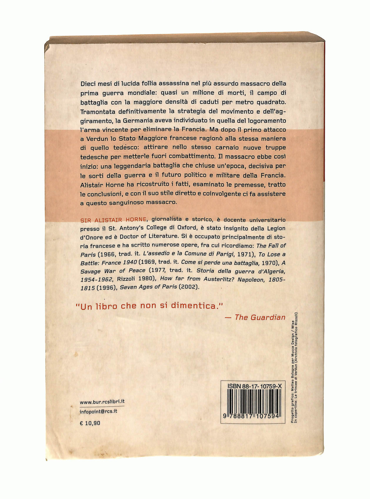 EBOND Il Prezzo Della Gloria Alistair Horne Bur Rizzoli Libro LI041129