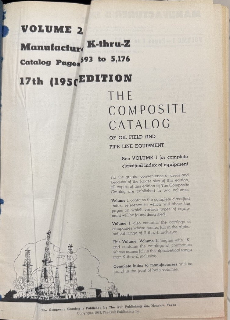 EBOND Composite Catalog Of Oil Field And Pipeline Equipment 17 Ii Libro LI041159