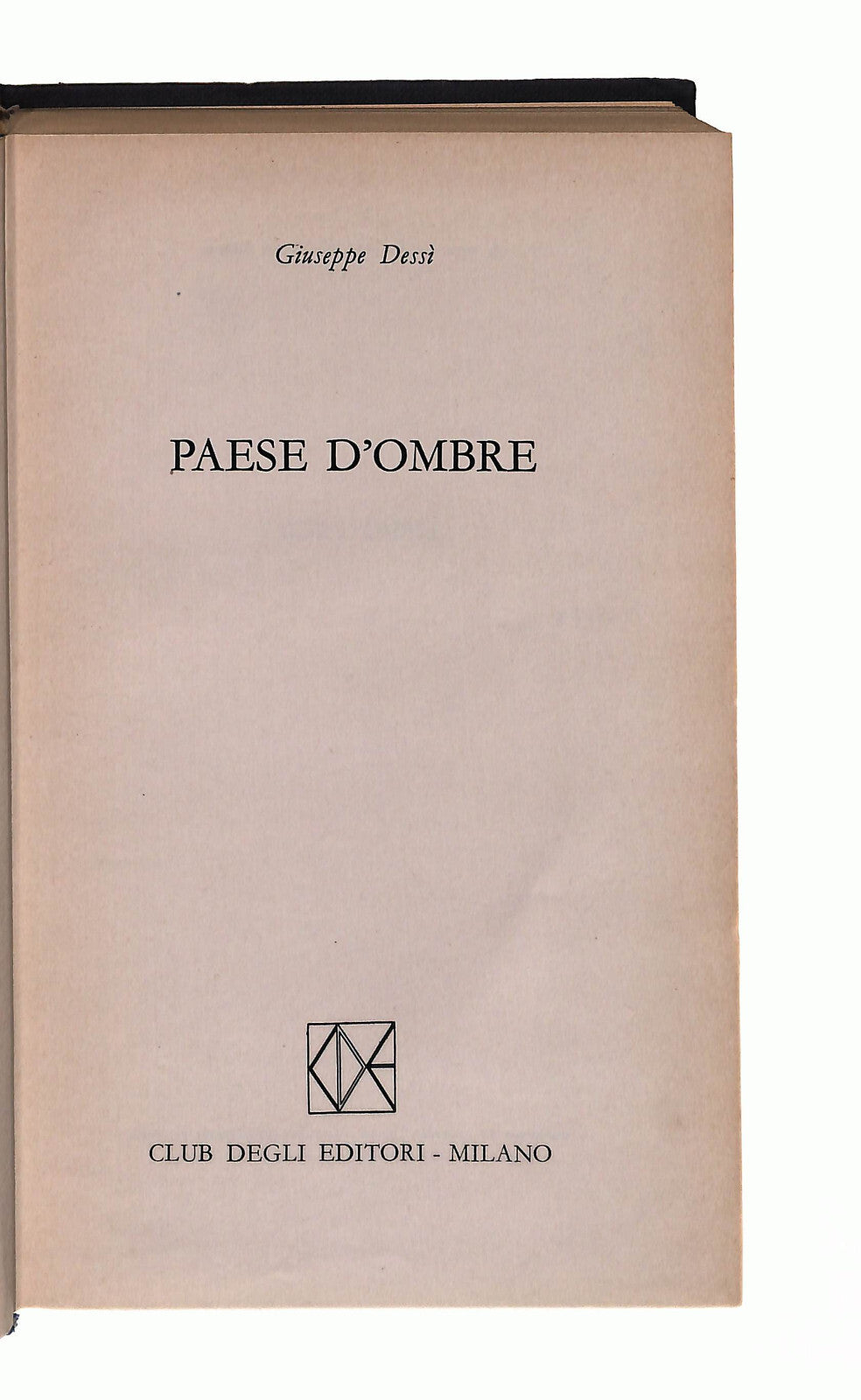 EBOND Paese d Ombre Giuseppe Dessie Libro LI041241