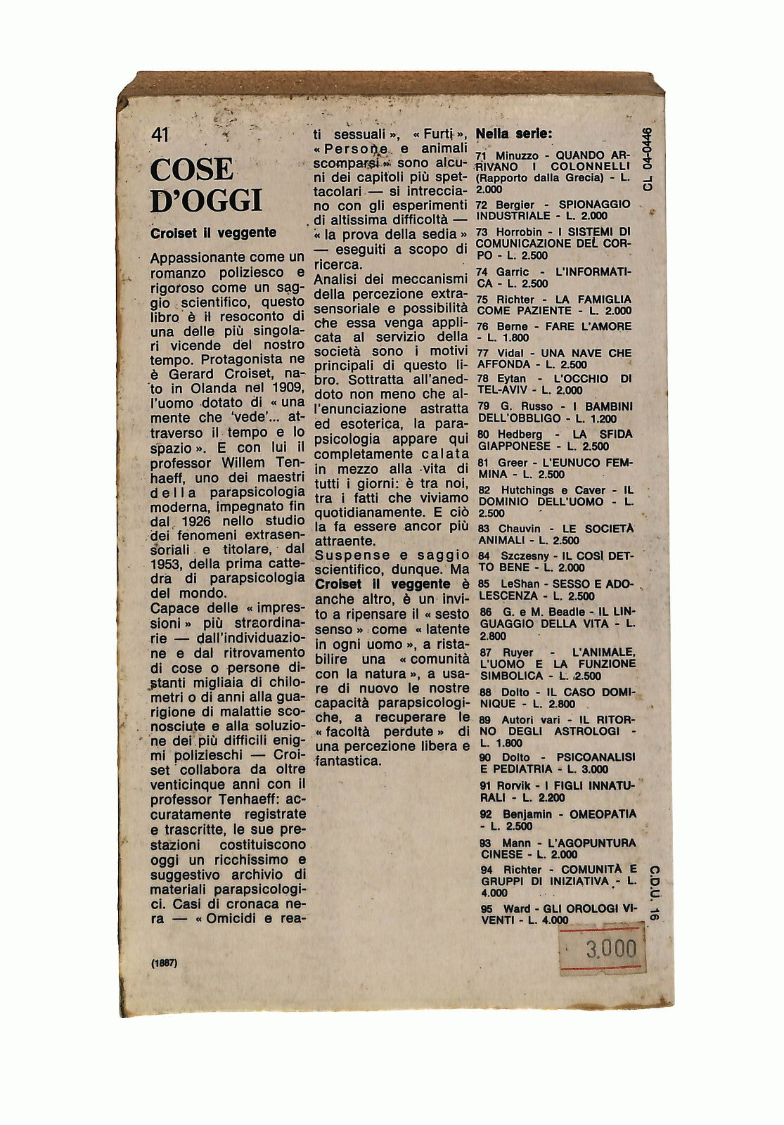 EBOND Croiset Il Veggente Jack Harrison Pollack Bompiani Libro LI041303