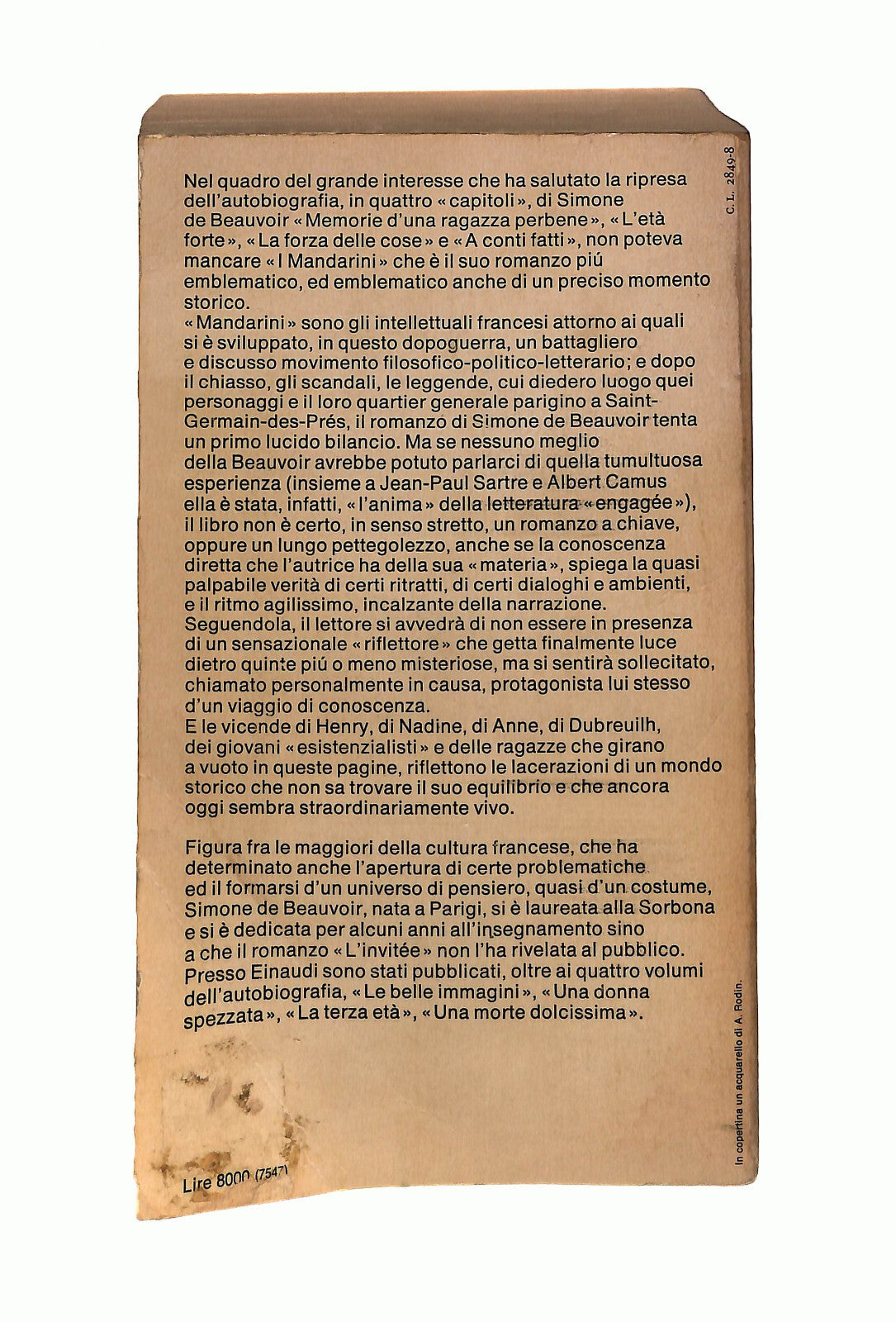 EBOND I Mandarini Simone De Beauvoir Einaudi Libro LI041354