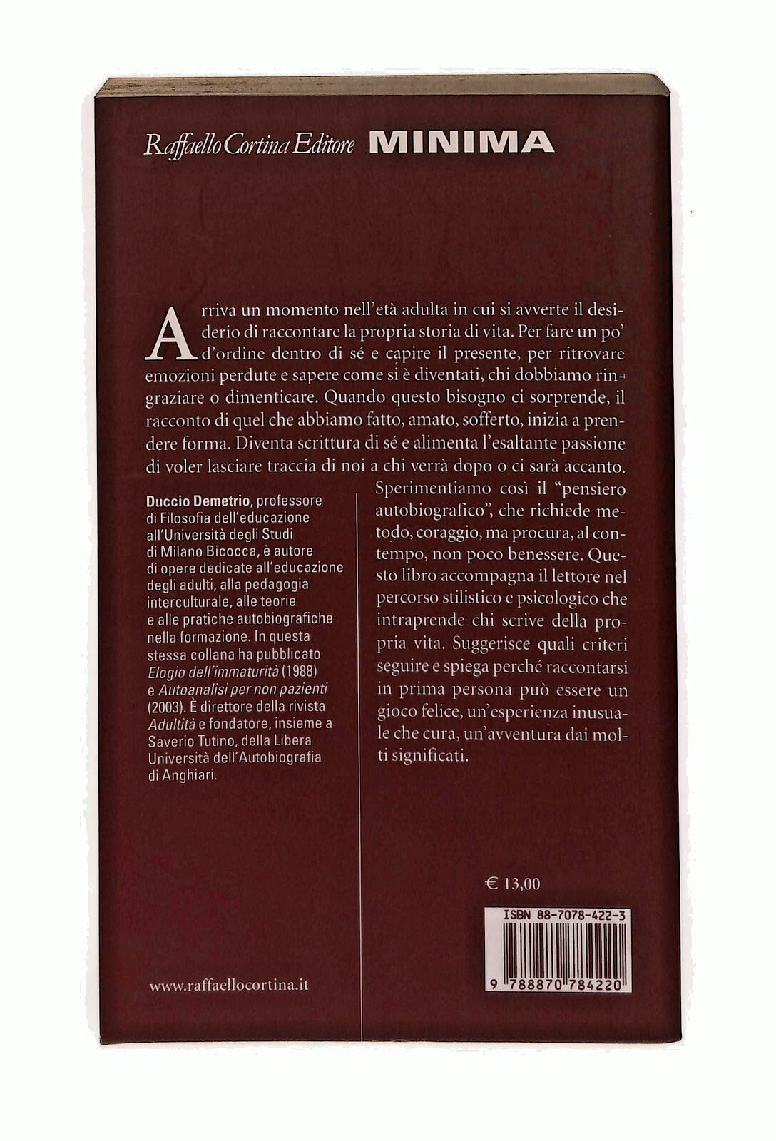 EBOND Raccontarsi Duccio Demetrio Raffaello Cortina Editore Libro LI041529