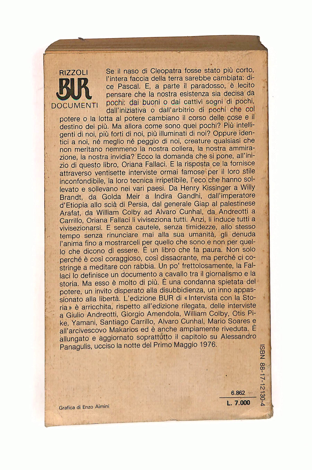 EBOND Intervista Con La Storia Oriana Fallaci Bur Rizzoli Libro LI041531