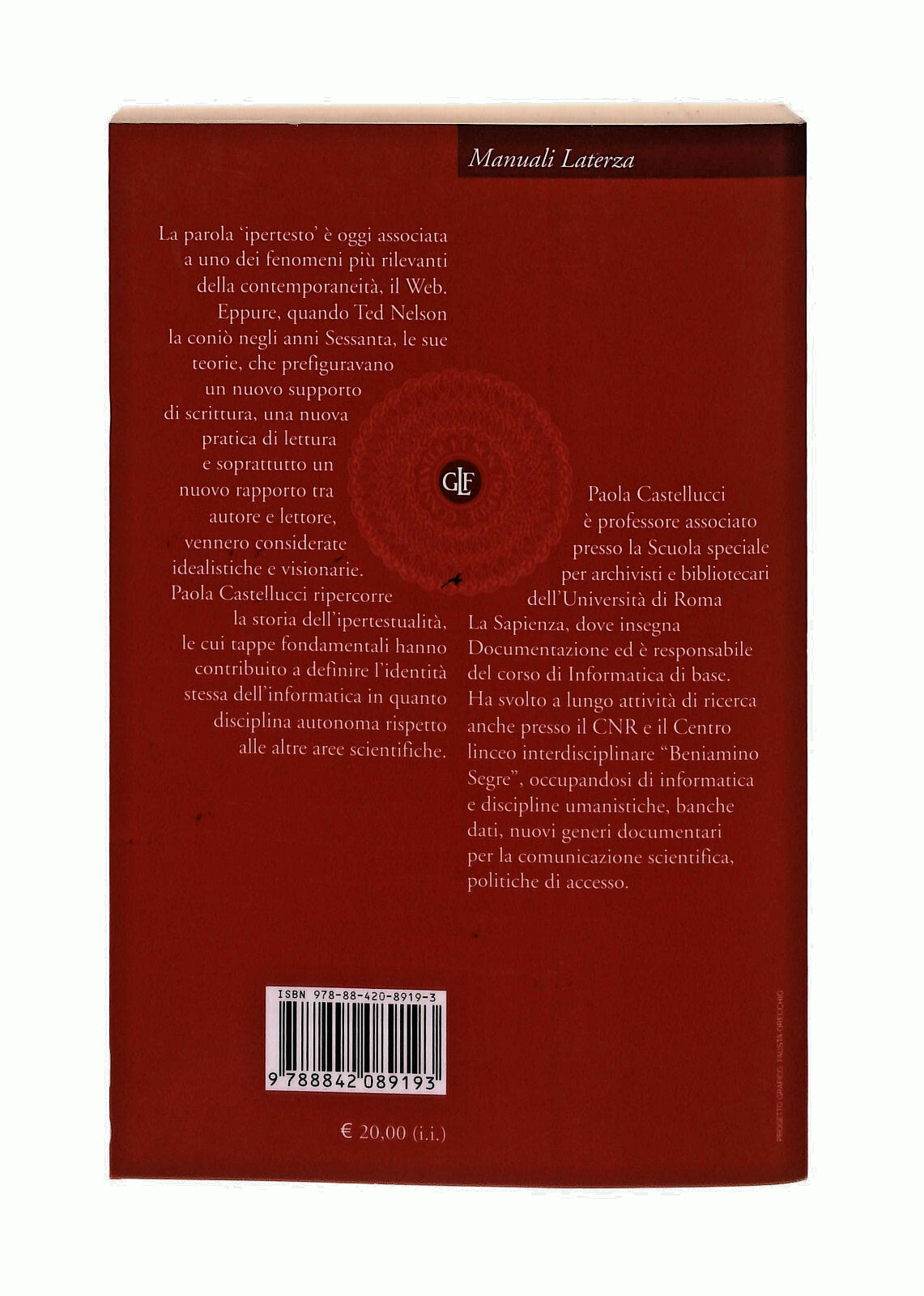 EBOND Dall Ipertesto Al Web Paola Castellucci Laterza Libro LI041652