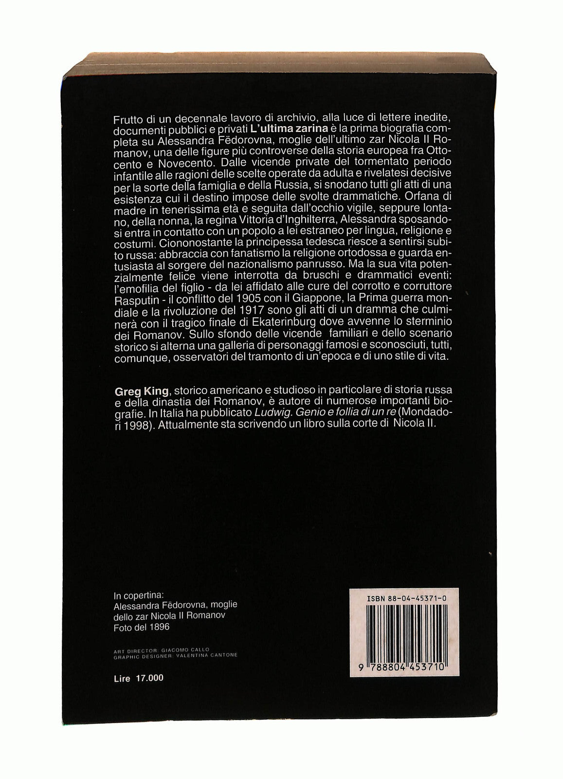 EBOND L Ultima Zarina Greg King Mondadori Libro LI041728