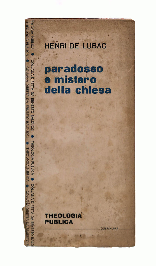 EBOND Paradosso e Mistero Della Chiesa Henri De Lubac Queriniana Libro LI041757