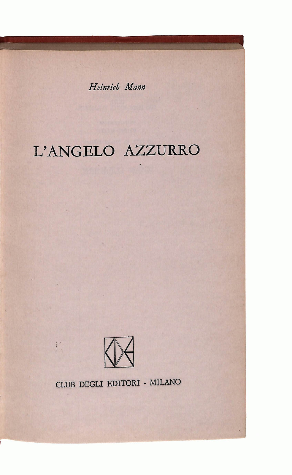 EBOND L Angelo Azzurro Heinrich Manne Libro LI041776