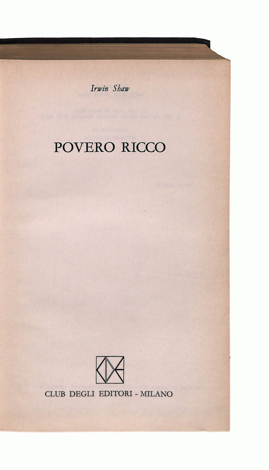 EBOND Povero Ricco Irwin Shawe Libro LI041781