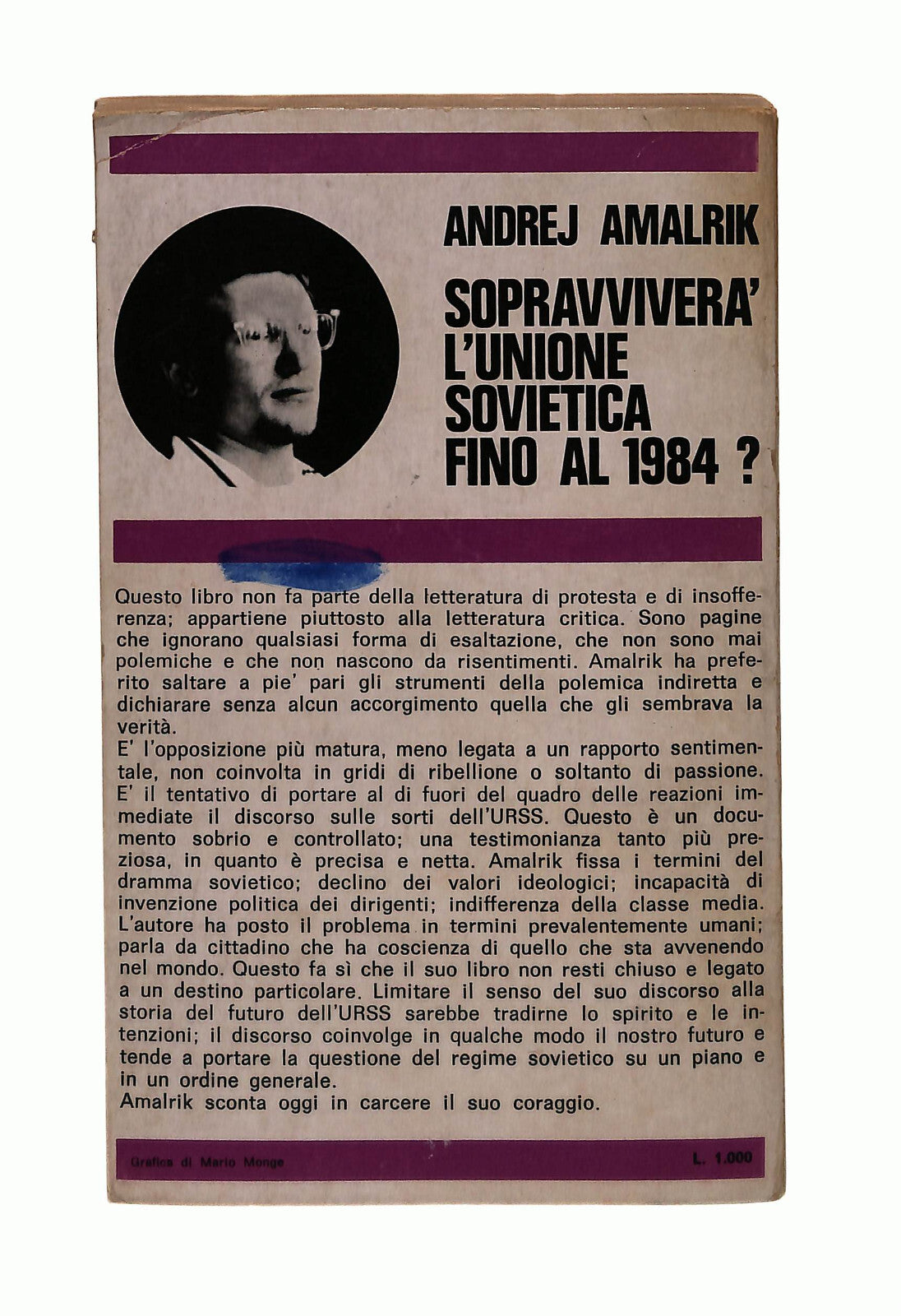 EBOND Sopravvivera l Unione Sovietica Fino Al 1984? A. Amalrik Libro LI041808
