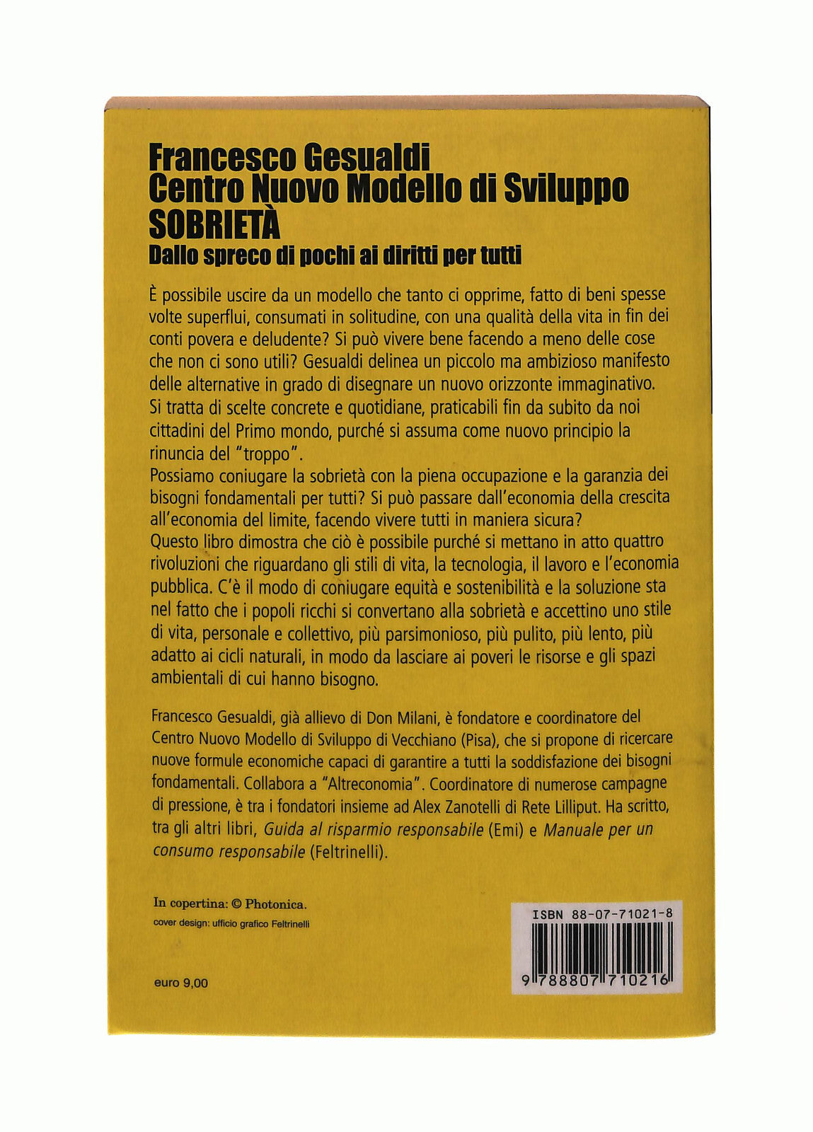 EBOND Sobrieta Francesco Gesualdi Feltrinelli Libro LI041864