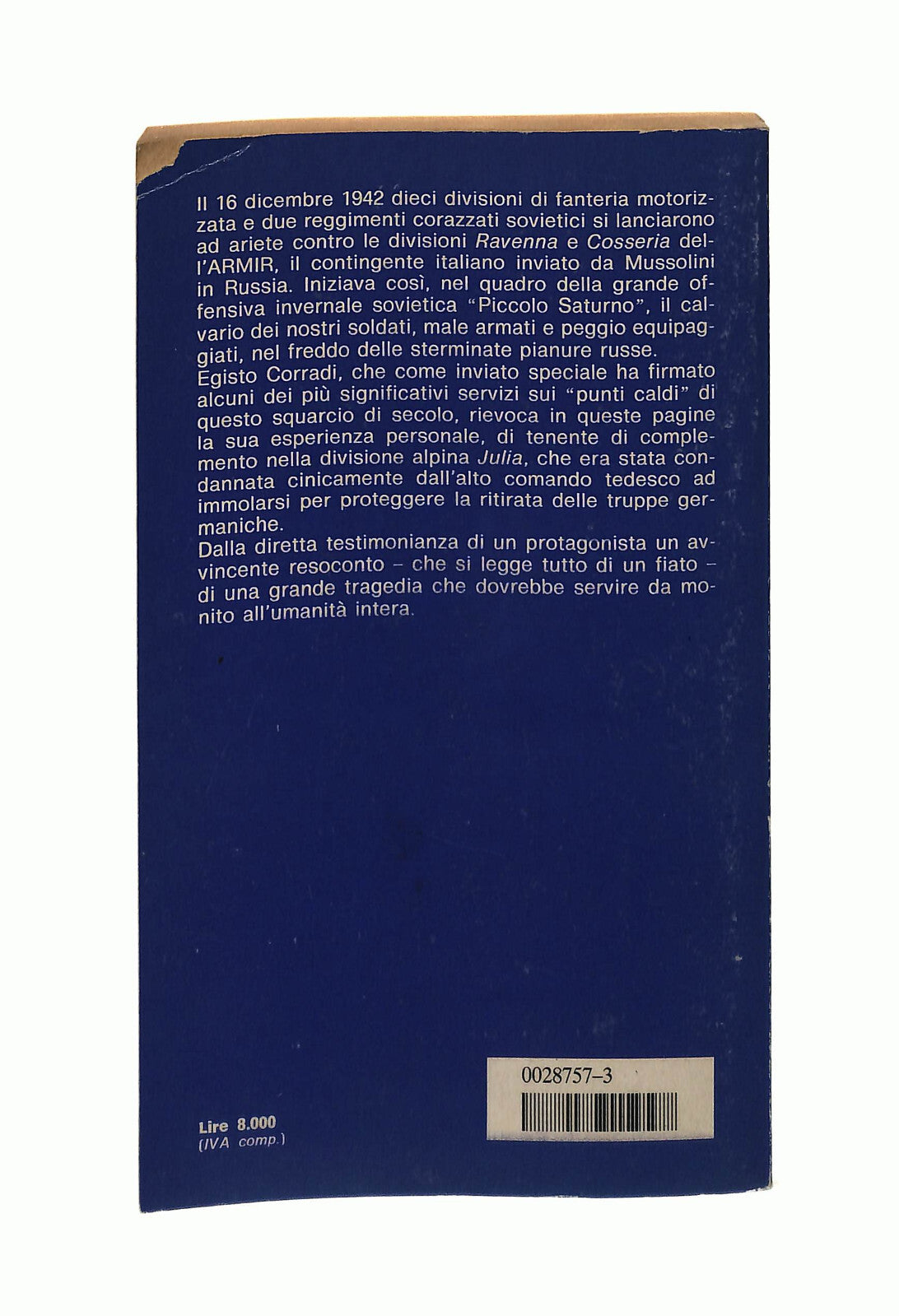 EBOND La Ritirata Di Russia Egisto Corradi Mondadori Libro LI042007