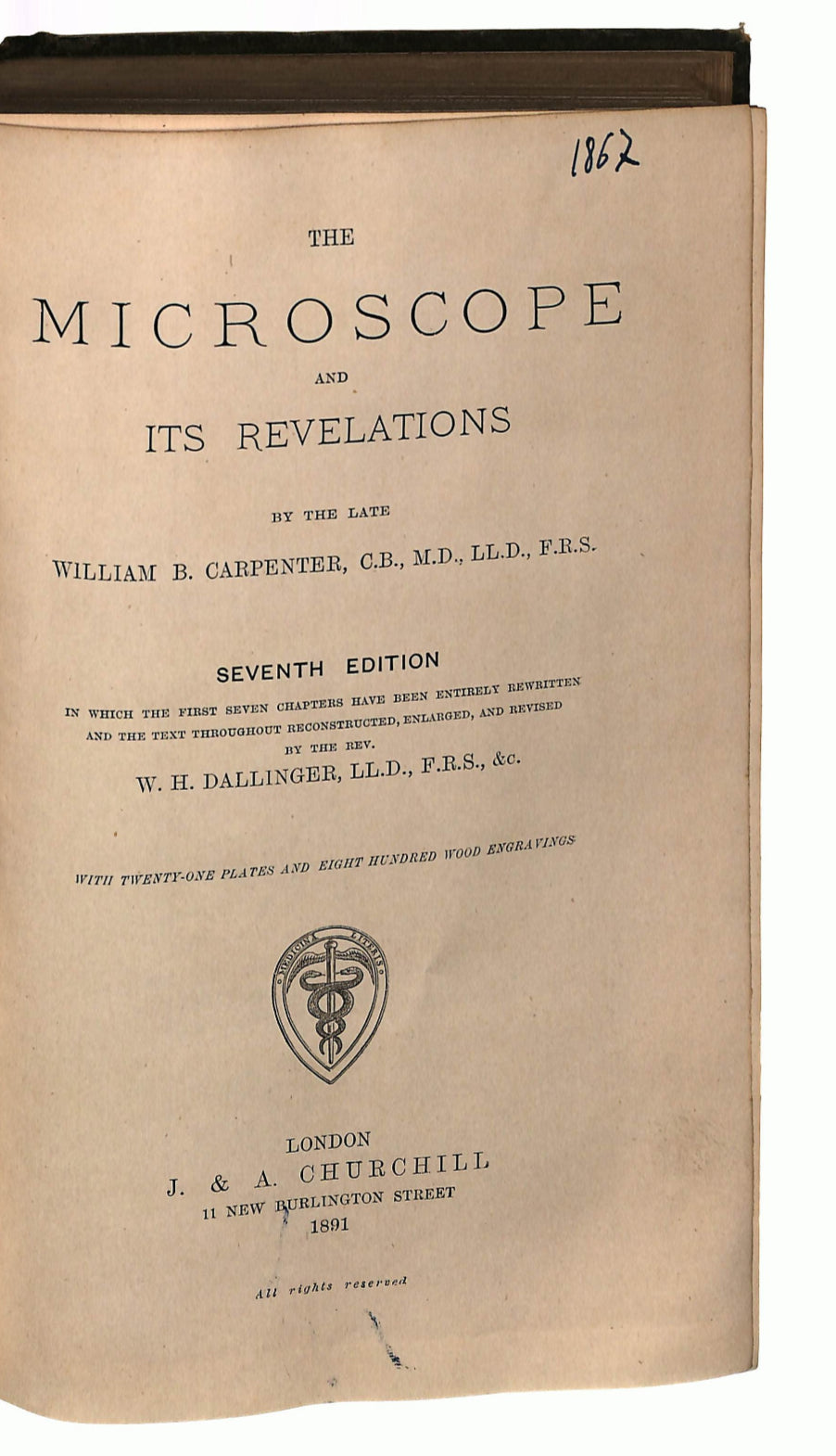 EBOND The Microscope And Its Revelations Carpenter Dallinger 1891 Libro LI042136