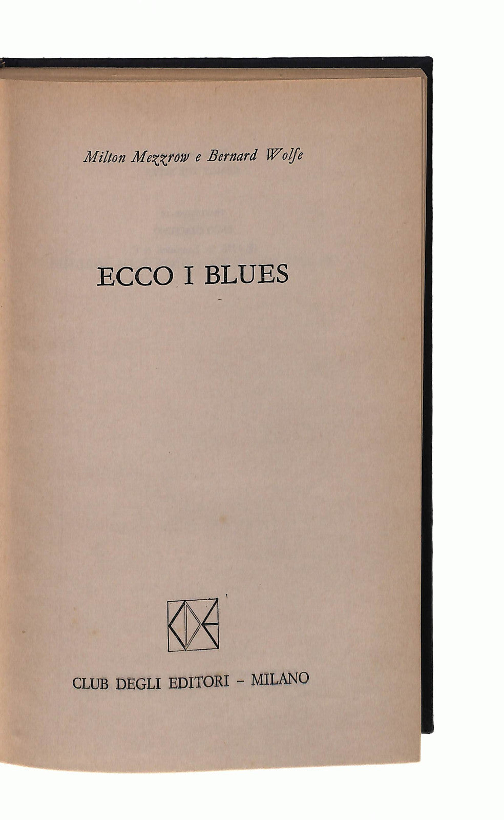EBOND Ecco i Blues M Mezzrow B Wolfee Libro LI042232