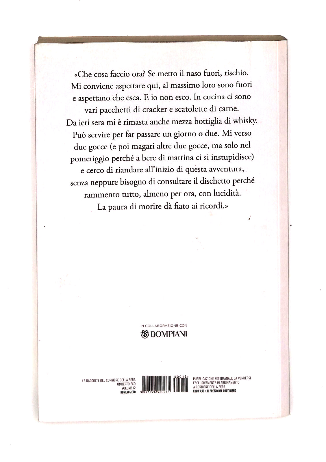 EBOND Numero Zero Umberto Eco Corriere Della Sera Libro LI042264