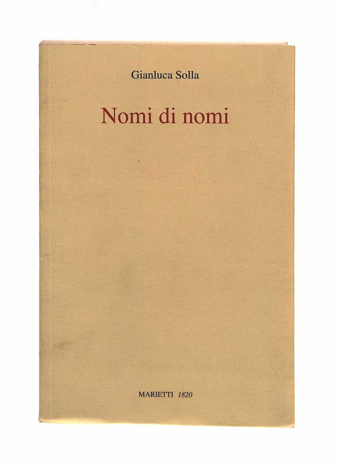 EBOND Nomi Di Nomi Gianluca Solla Marietti Libro LI042308