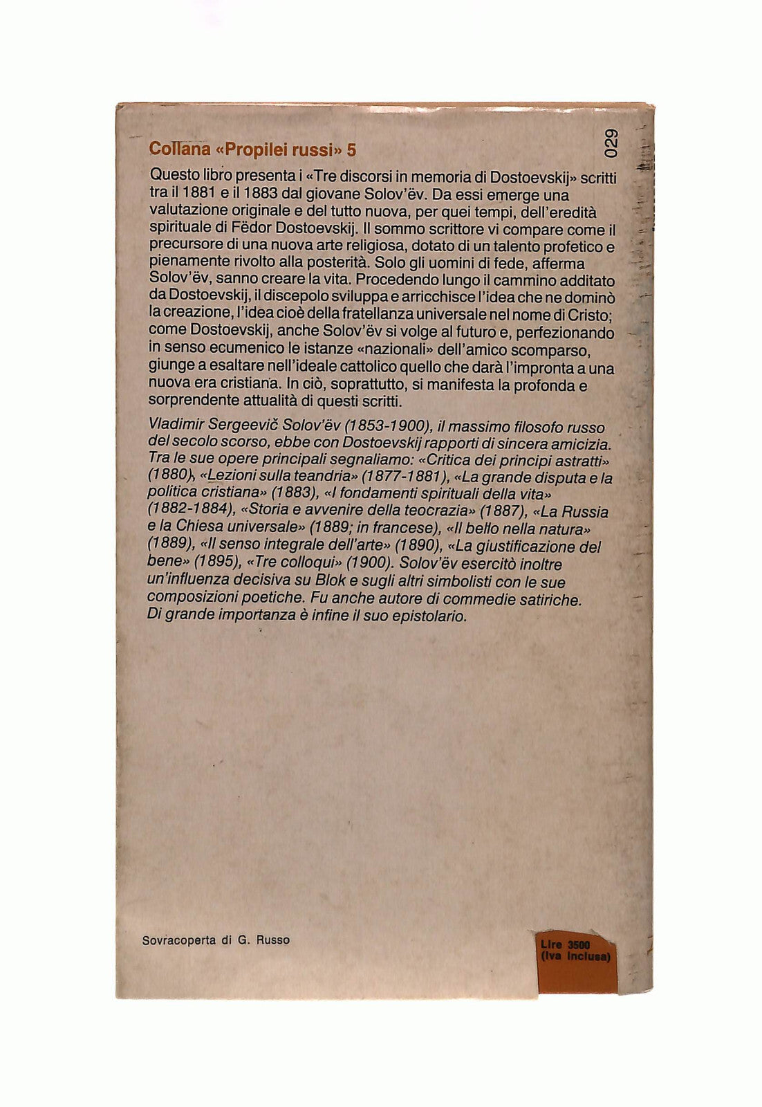 EBOND Dostoevskij Vladimir Solovev 1981 Libro LI042386
