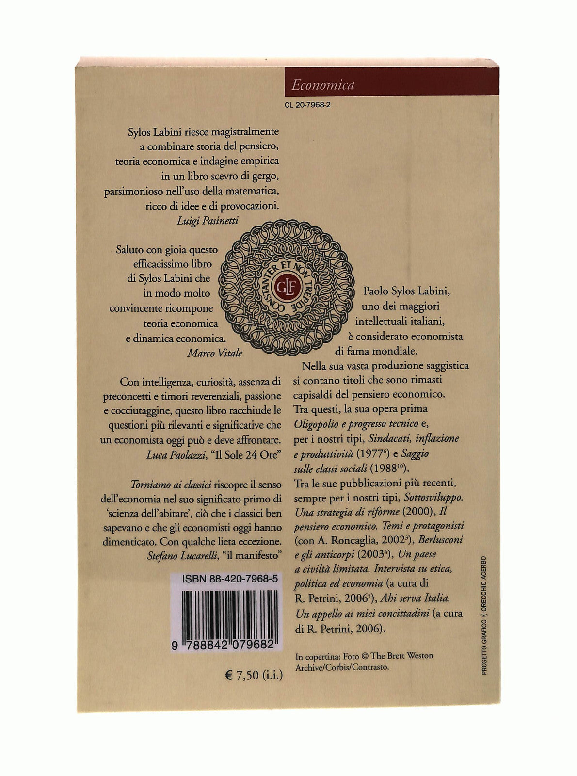 EBOND Torniamo Ai Classici Paolo Sylos Labini Laterza Libro LI042416