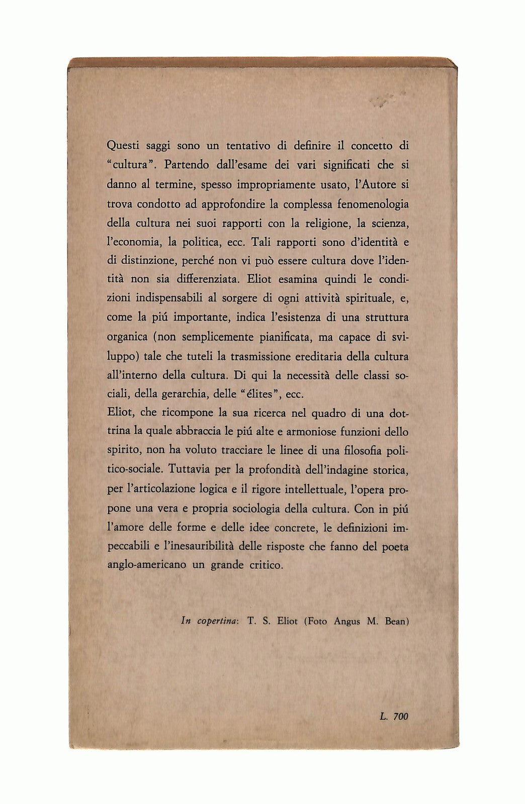 EBOND Appunti Per Una Definizione Della Cultura Eliot Bompiani Libro LI042536