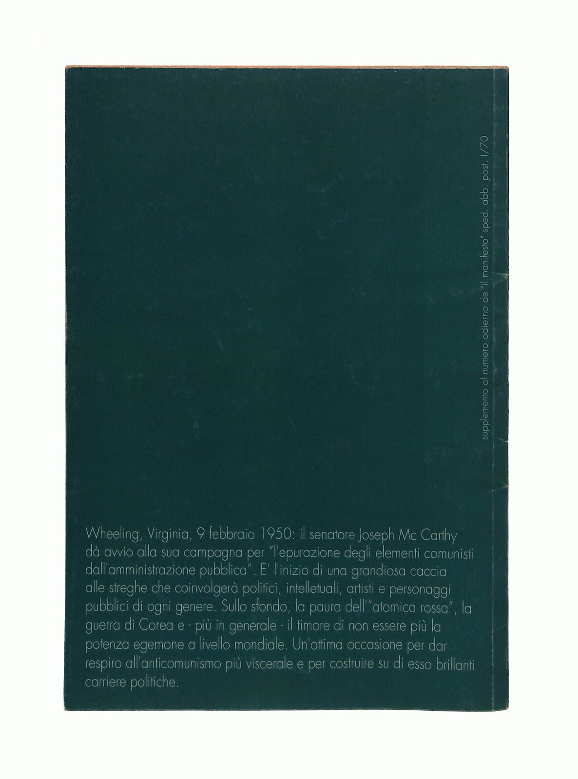 EBOND Il Maccartismo 1950 Il Manifesto Libretto Libro LI042576