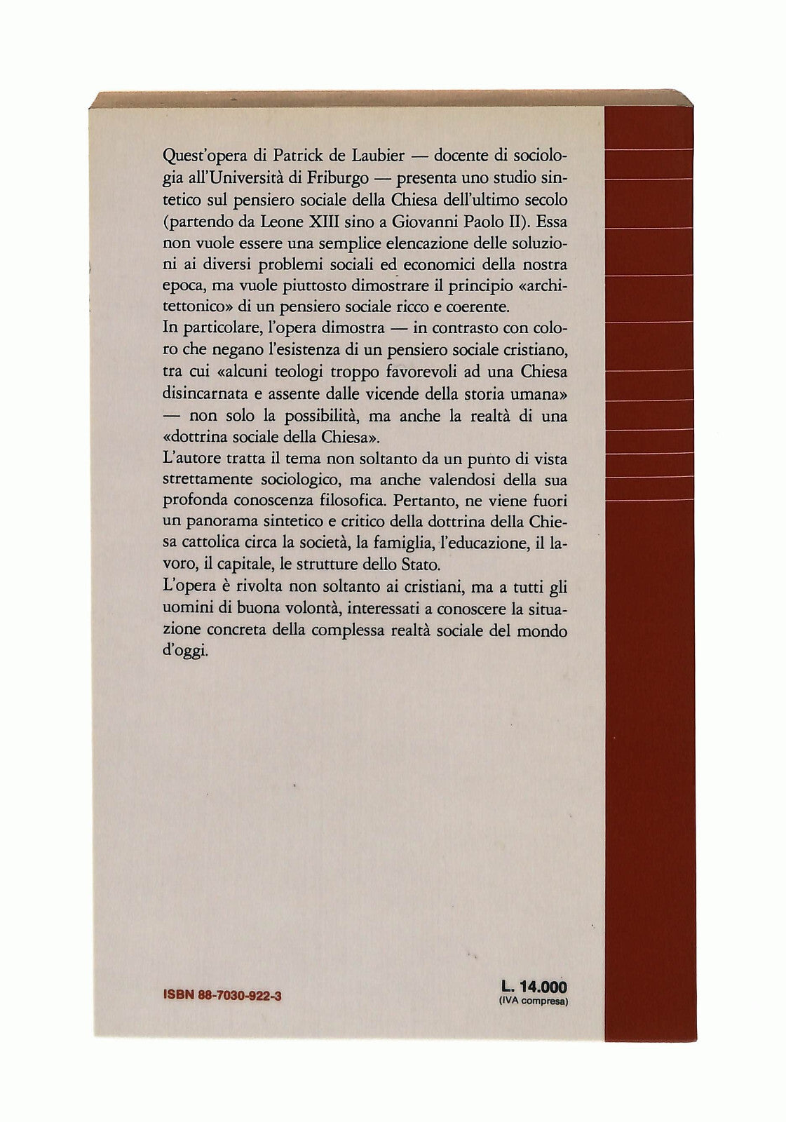EBOND Il Pensiero Sociale Della Chiesa Cattolica P De Laubier Libro LI042681