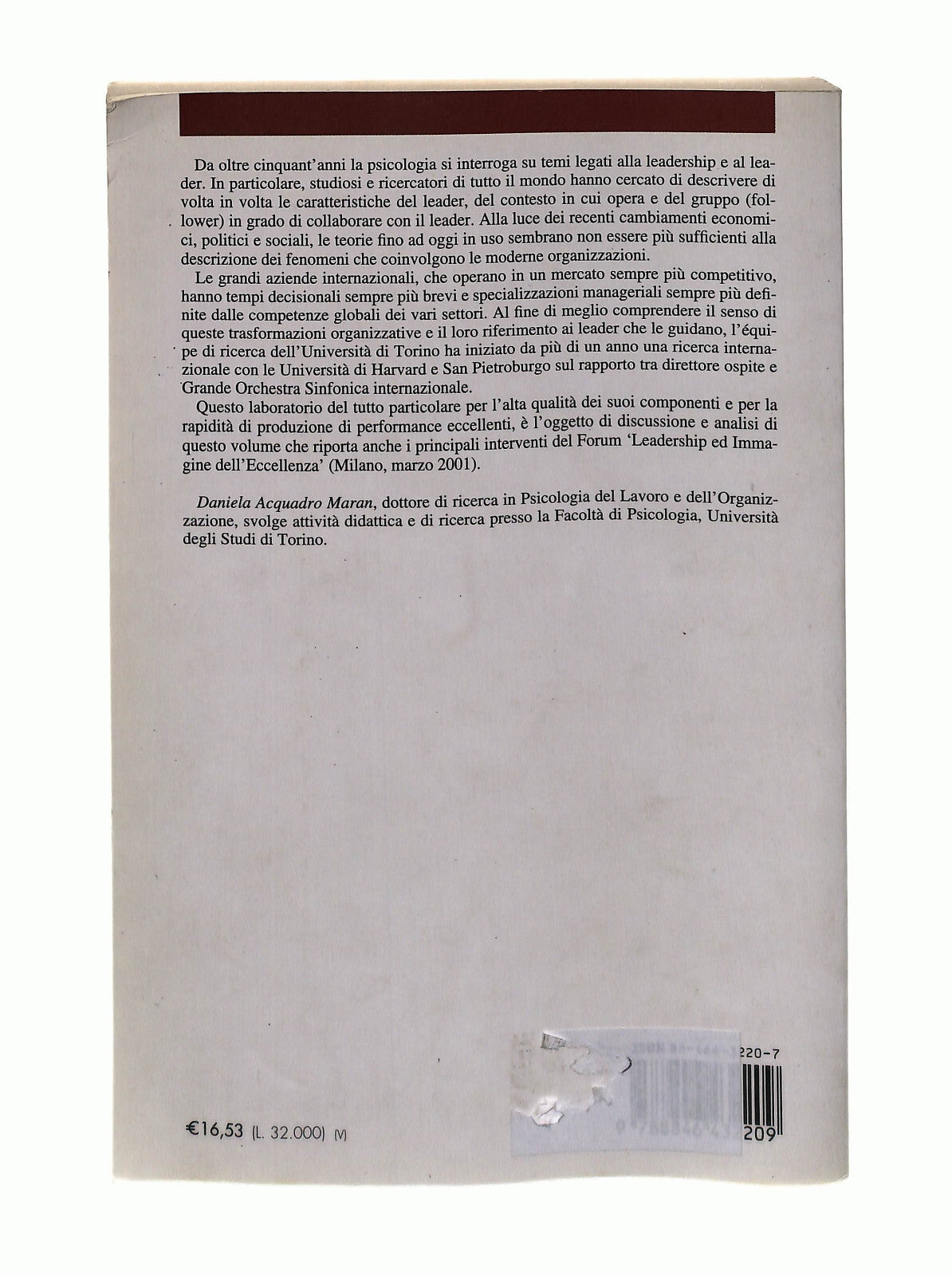 EBOND Leadership e Immagine Dell Eccellenza Cura Acquadro Maran Libro LI042689