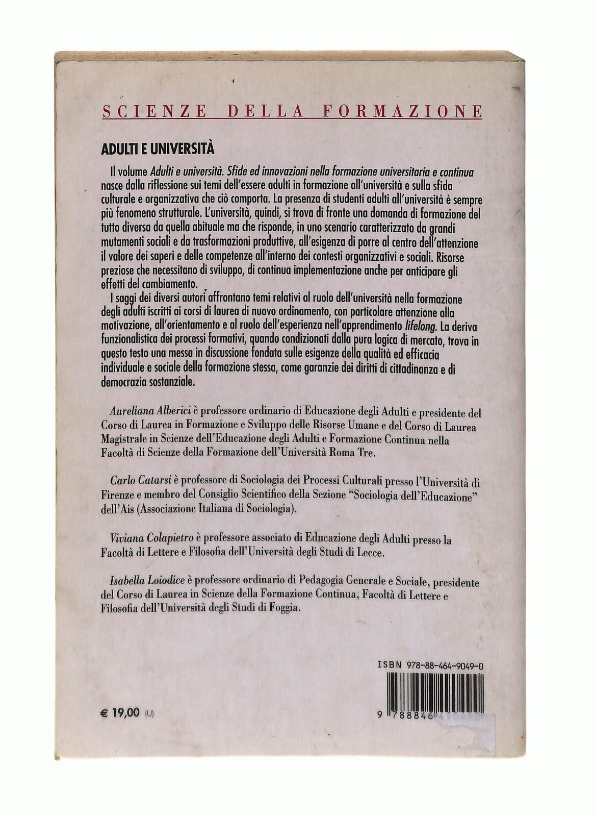 EBOND Adulti e Universita Alberici Catarsi Colapietro Loiodice Libro LI042766