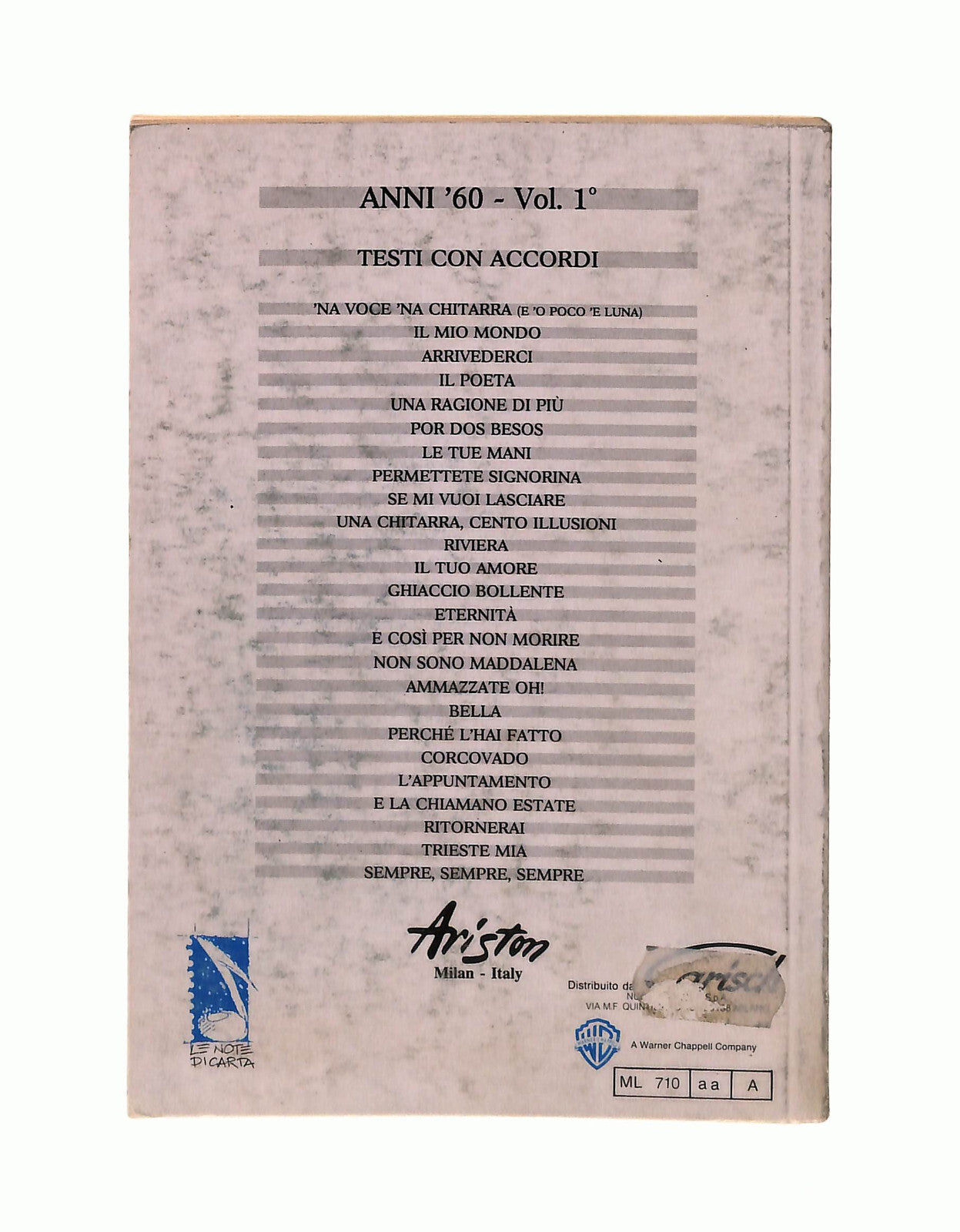 EBOND Anni 60 Vol 1 Testi Con Accordi Le Piu Belle Canzoni Libro LI042862