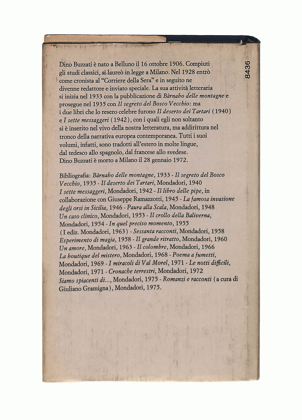 EBOND Il Deserto Dei Tartari Dino Buzzati 1976 Mondadori Libro LI042888