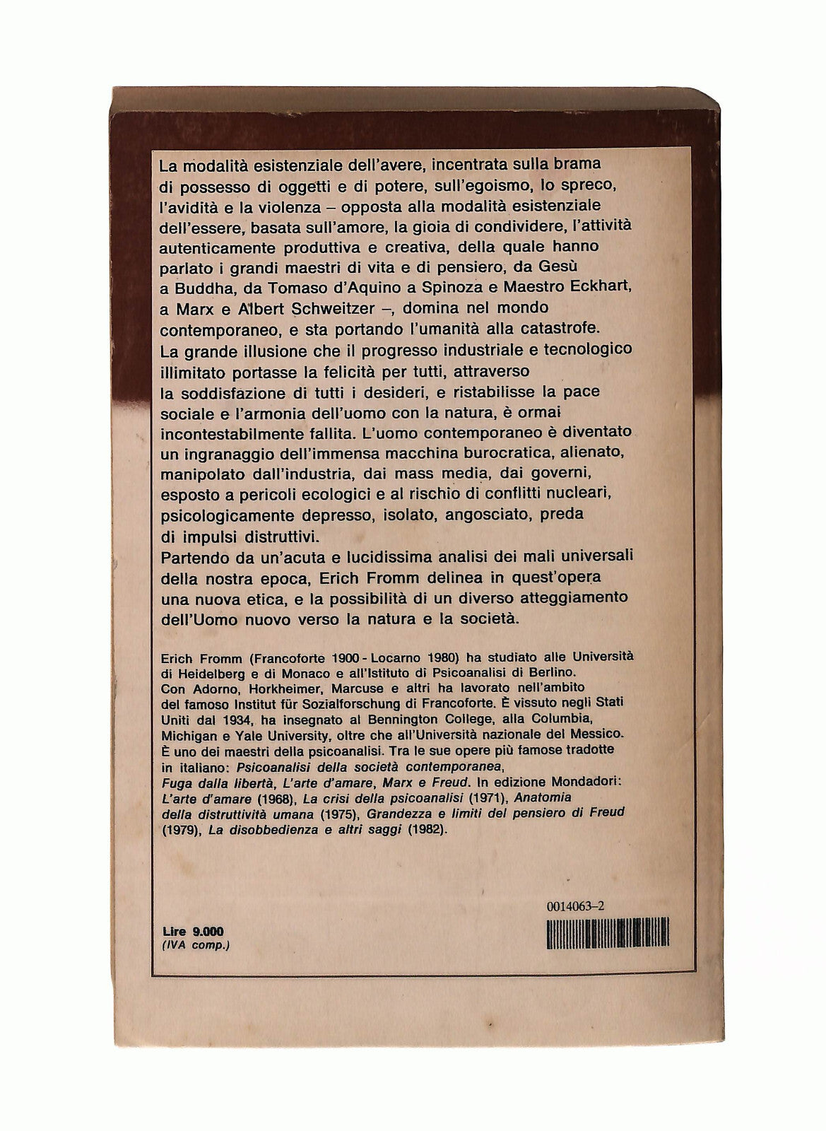 EBOND Avere o Essere? Erich Fromm Mondadori 1982 Libro LI042958