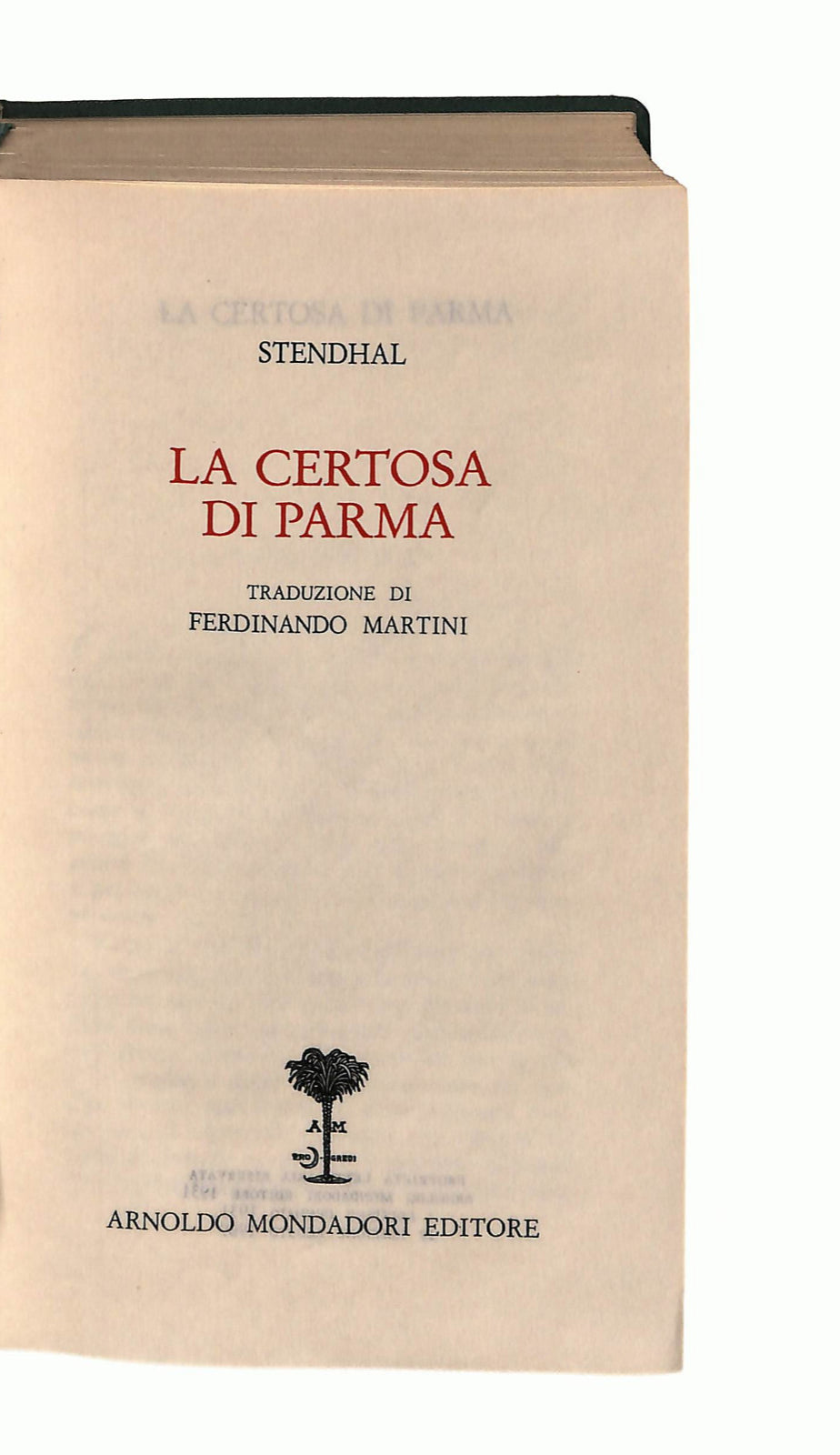 EBOND La Certosa Di Parma Stendhal Mondadori 1969 Libro LI043003