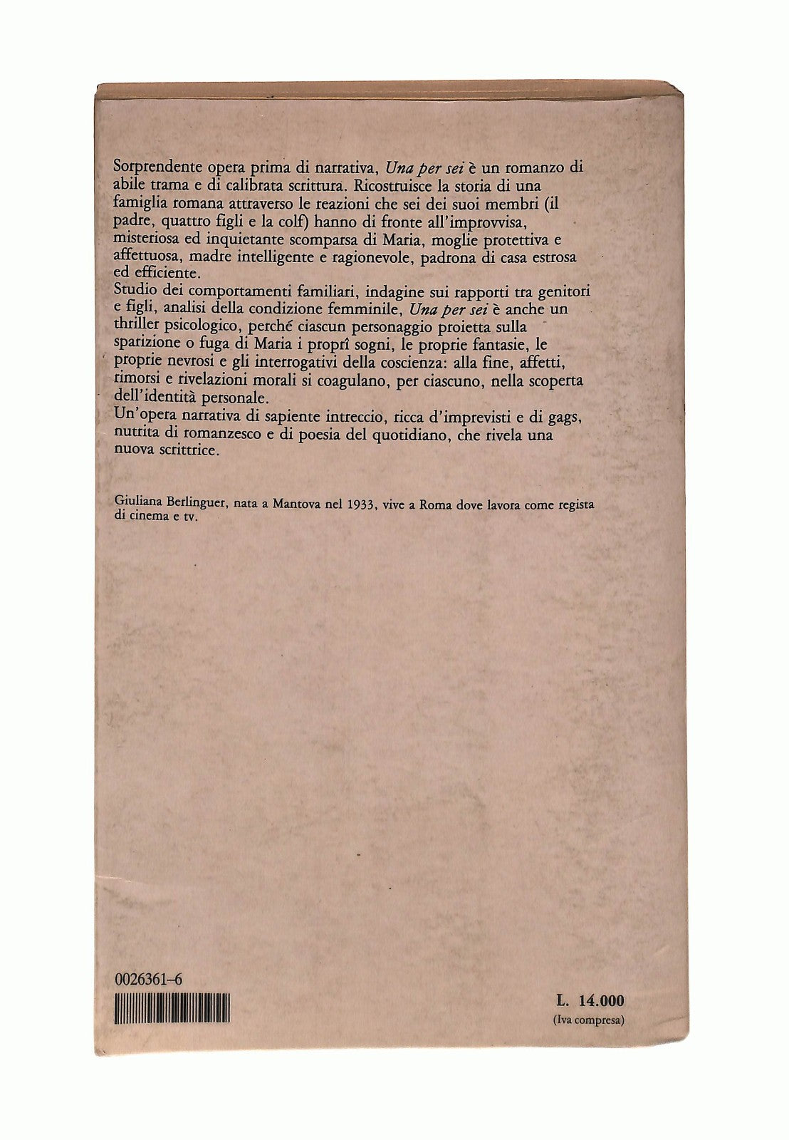 EBOND Una Per Sei Giuliana Berlinguer Camunia Libro LI043389