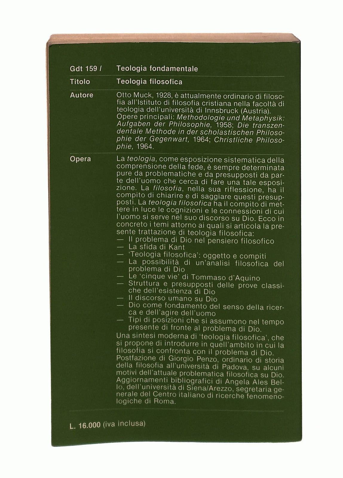 EBOND Teologia Filosofica Otto Muck Queriniana Libro LI043411