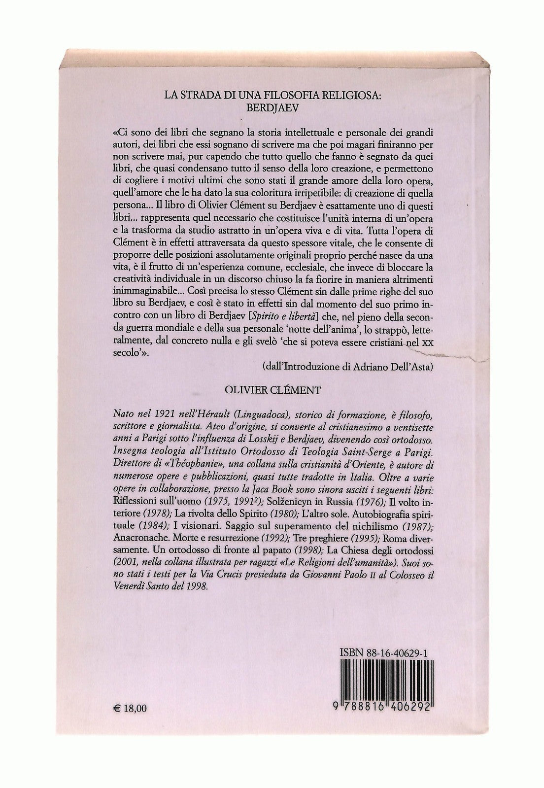EBOND La Lunga Strada Di Una Filosofia Religiosa Berdjaev Clement Libro LI043462