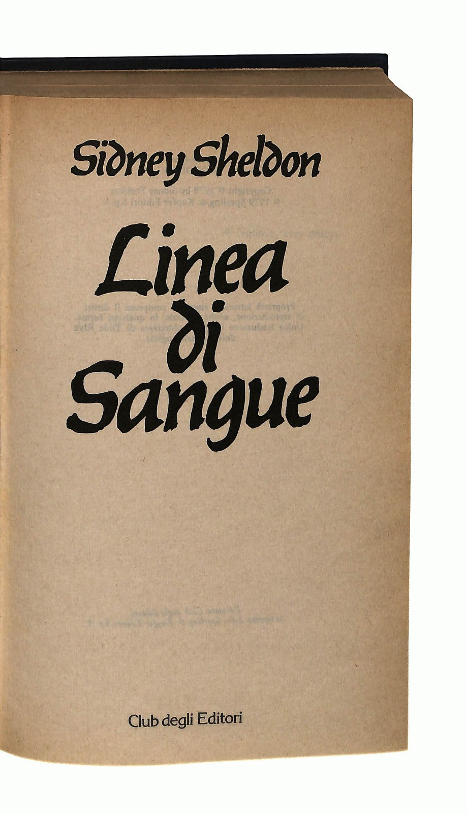 EBOND Linea Di Sangue Sidney Sheldone Libro LI043501