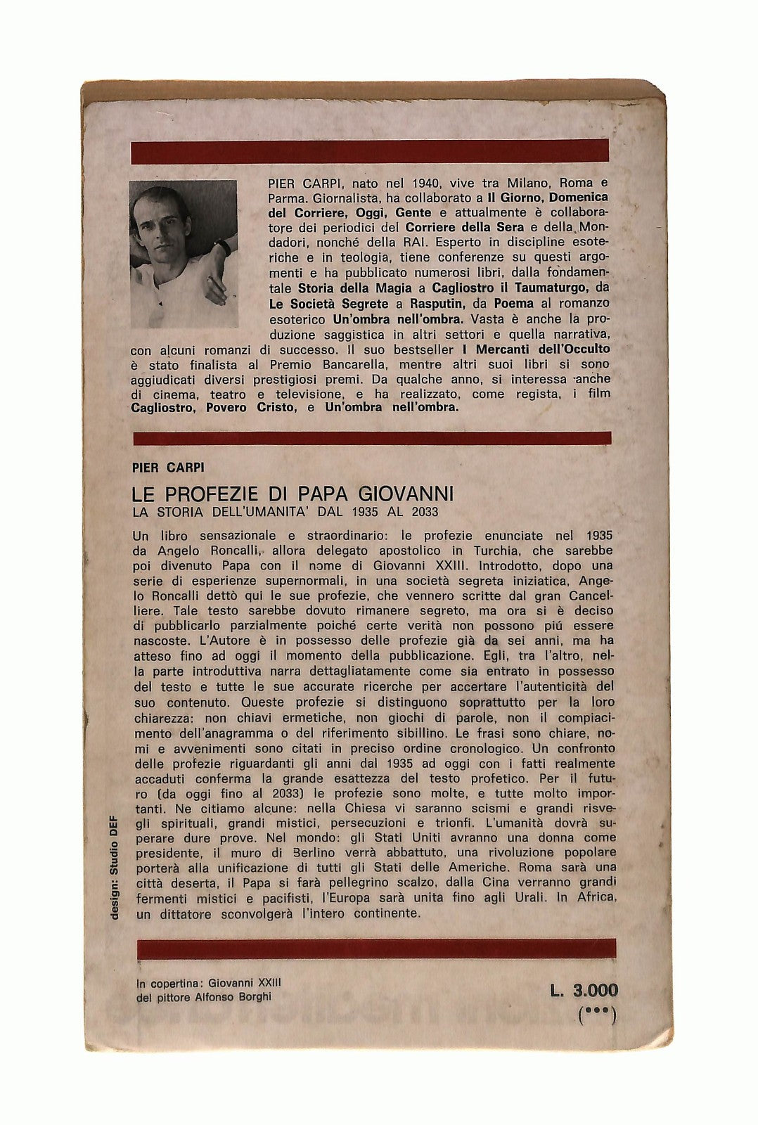 EBOND Le Profezie Di Papa Giovanni Pier Carpi Mediterranee 1976 Libro LI043578