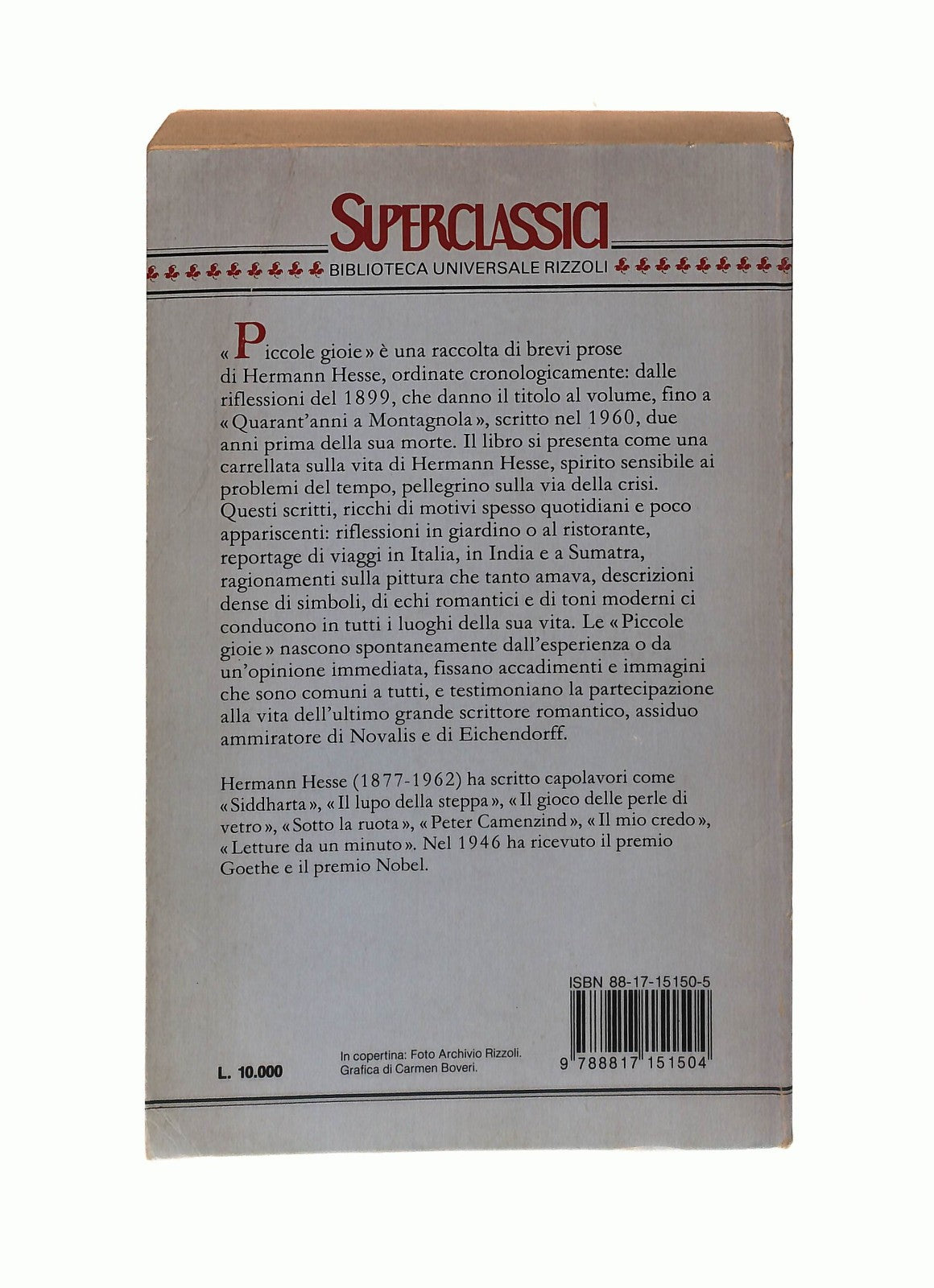 EBOND Piccole Gioie Hermann Hesse Bur Rizzoli Libro LI043706
