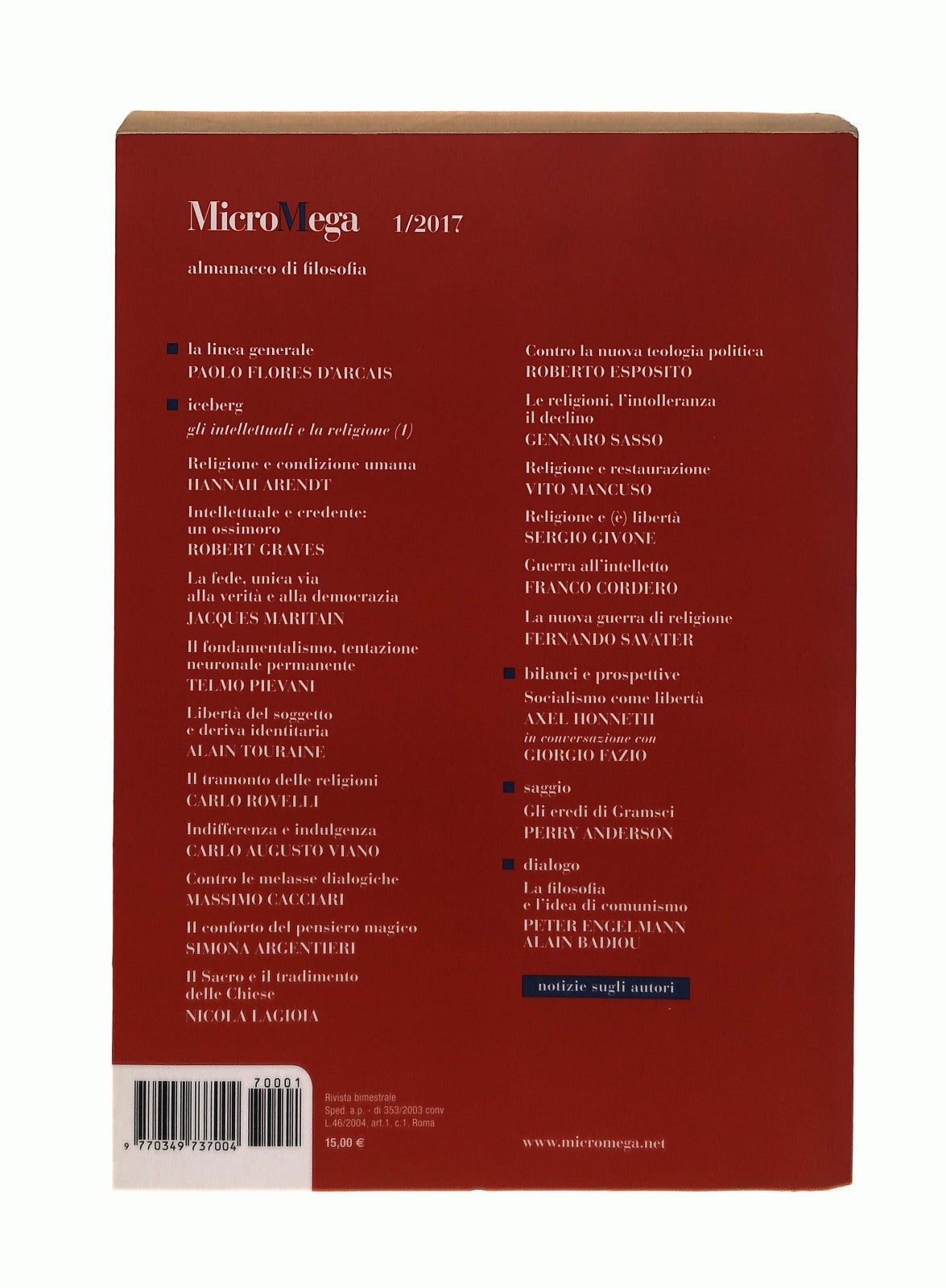 EBOND Almanacco Di Filosofia Micromega 1 2017 Libro LI043728