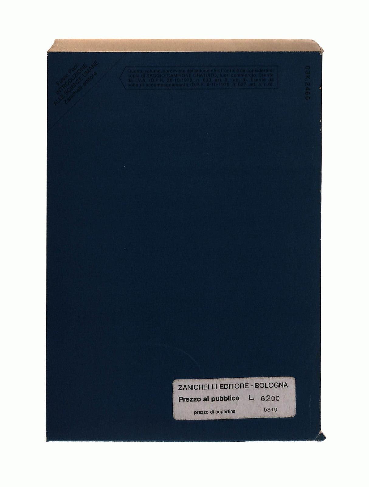 EBOND Introduzione Alle Scienze Umane Fulvio Papi Zanichelli Libro LI043806